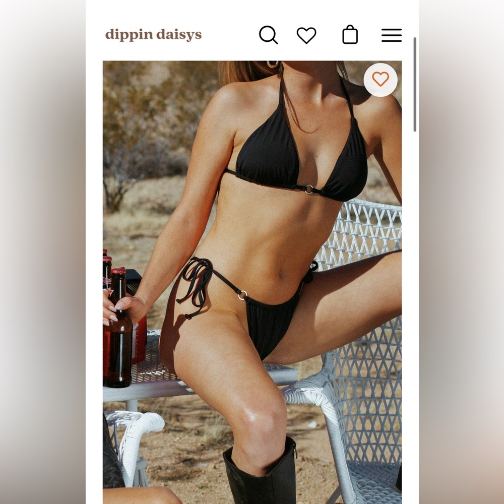 Dippin' Daisy's Paisley Black Bikini Bottom